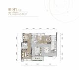保利北新时区花园1期 4室2厅2卫 136.00平米