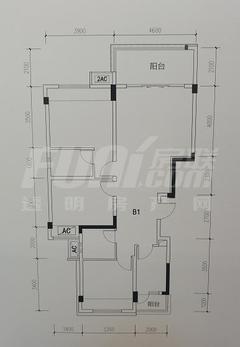 云溪宸居 1期3室2厅2卫106.00平户型