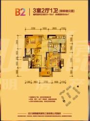 蓝光幸福满庭3室2厅1卫51.00平户型