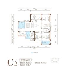 南湖滨江4室2厅2卫169.00平户型
