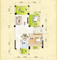 嘉和瑞景1期2室2厅1卫71.30平户型