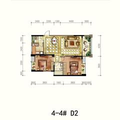华宜滨江国际2室2厅3卫98.60平户型