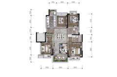 桂湖·正荣府1期3室2厅2卫116.00平户型