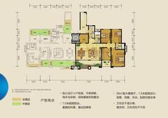 国色天乡鹭湖宫6区B组团4室2厅2卫144.00平户型