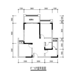 王府花园三期2室2厅1卫84.17平户型