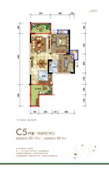 西城锦绣 2室2厅1卫 84.13平米