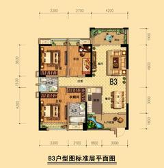 金山御景蓝湾3室2厅2卫119.58平户型