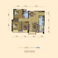 东湖郡3室2厅1卫88.21平户型