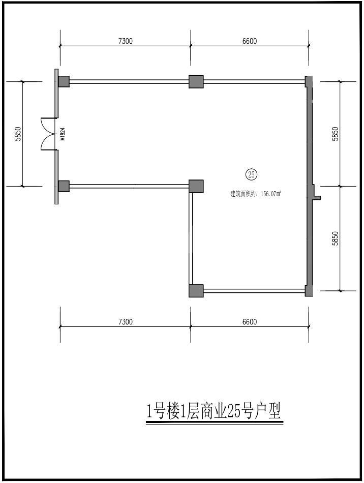 1#号楼1层商业25号户型