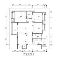 王府花园三期3室2厅2卫110.88平户型
