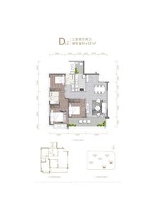 成都轨道麓鸣九天麓吟苑3室2厅2卫121.00平户型