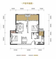 中筑西府兰庭3室2厅1卫78.00平户型