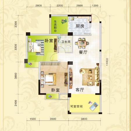二期6栋D2户型建筑面积72.13平方米.png