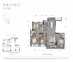中粮保利天府时区花园1期1室178.00平户型