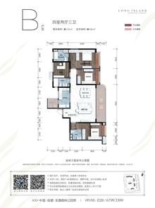 蓝光江安城6期1室155.00平户型