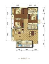 中铁丽景书香2期 3室2厅2卫 95.00平米