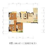 西江河畔 3室2厅2卫 106.81平米