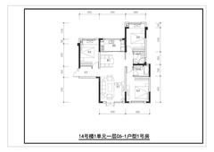 鑫耀美泉悦府1期3室2厅2卫109.00平户型