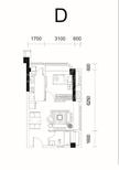 美联墅3期1室1厅1卫46.30平户型