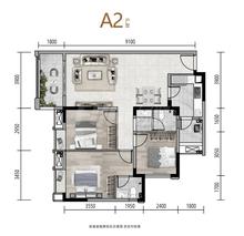 昊园幸福壹品小区3室2厅2卫110.31平户型