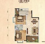 锦绣宸府1期 2室2厅1卫 84.00平米