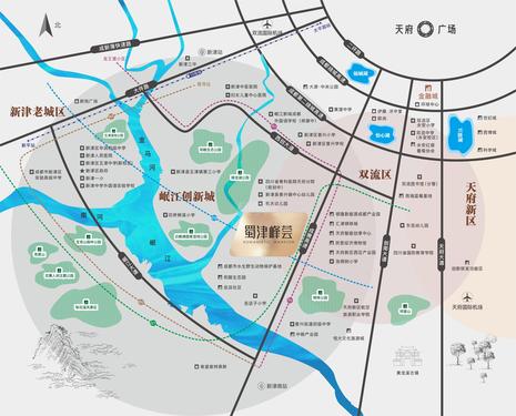 蜀津峰荟蜀望阁1期区位图