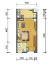 雾山河畔1期1室1厅1卫40.64平户型