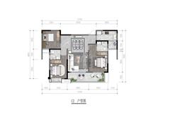 柏荟城荟瑞阁1期3室2厅2卫116.00平户型