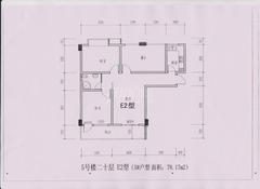 丽金大酒店碧水华庭1期2室1厅1卫78.17平户型