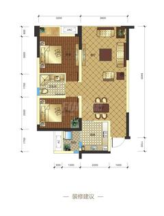 中铁丽景书香2期2室2厅1卫65.00平户型
