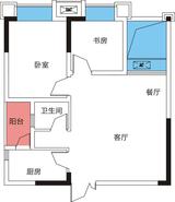 南岸华庭1期 2室2厅1卫 66.15平米