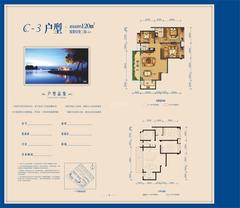 保利湖心岛2期3室2厅2卫120.00平户型