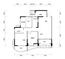 成都玩家3室2厅2卫96.00平户型