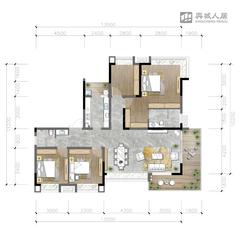 云山府1期4室2厅2卫143.51平户型