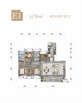 中旅·名门府1期 4室2厅2卫 136.00平米