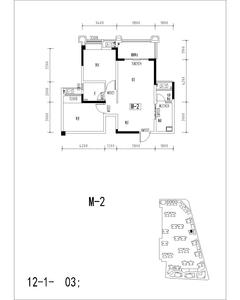 祥荣城市绿洲3期2室2厅1卫85.29平户型