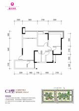 林溪康城 3室2厅2卫 89.00平米