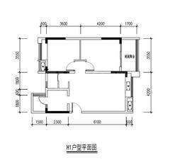 王府花园三期2室2厅1卫84.29平户型