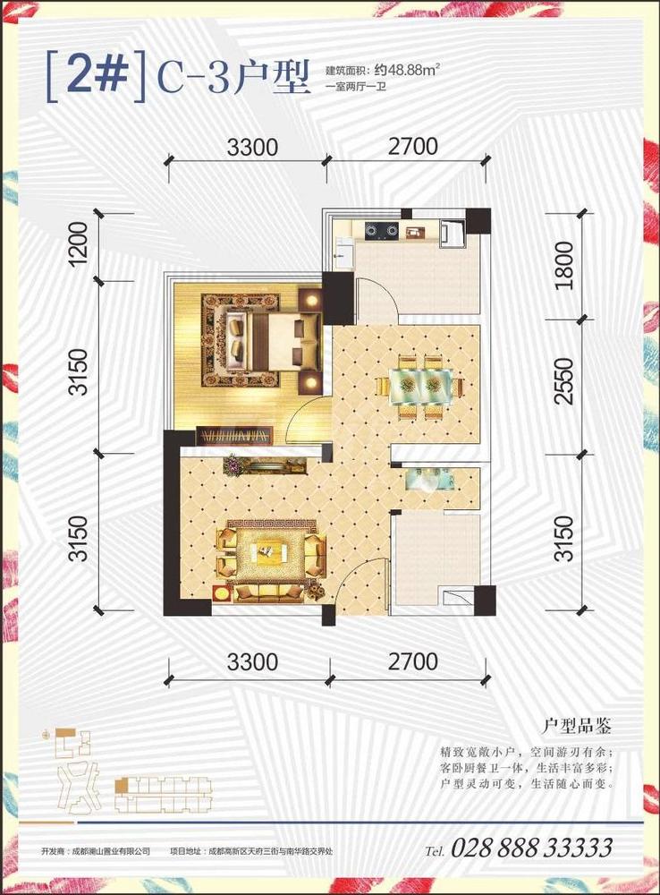 一室两厅一卫C3