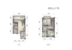 武海·中华青城2室2厅2卫75.00平户型
