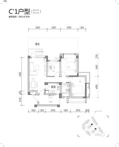靖湖湾3室2厅1卫84.86平户型