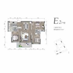 万新峰荟1期3室2厅2卫103.00平户型