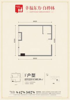 九峰时代广场(白桦林商业中心)60.34平户型
