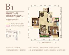隆腾•城市之光1期2室2厅1卫78.87平户型