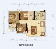 朗基少东家3室2厅2卫77.00平户型