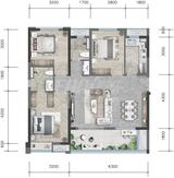 中建凤凰湖畔小区1期 3室2厅2卫 107.19平米