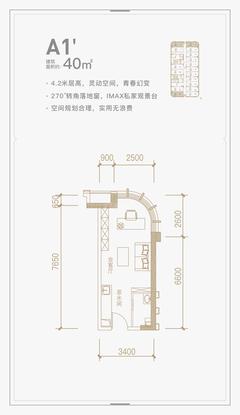 华润置地自在域大厦1期40.00平户型