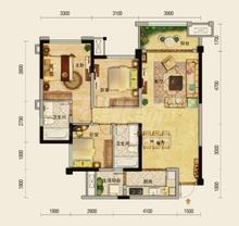 天香3室2厅2卫97.00平户型