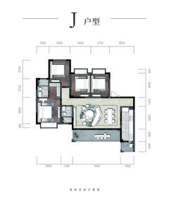 玖宸园1期4室2厅2卫144.00平户型