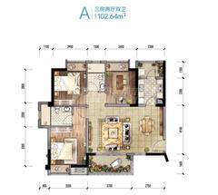 林语台（嘉裕第六洲8期）3室2厅2卫102.00平户型